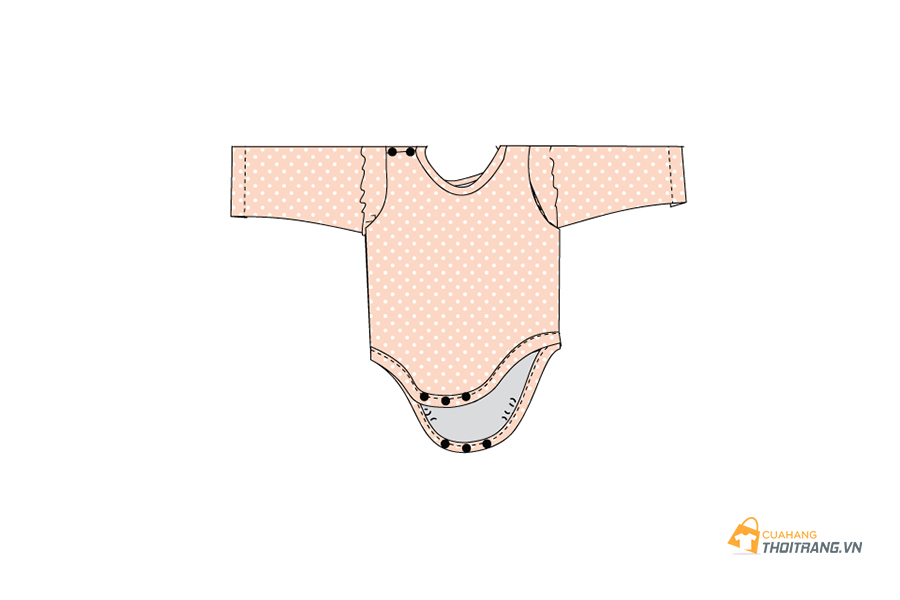 Cách cắt may áo liền quần Bodysuit cho bé