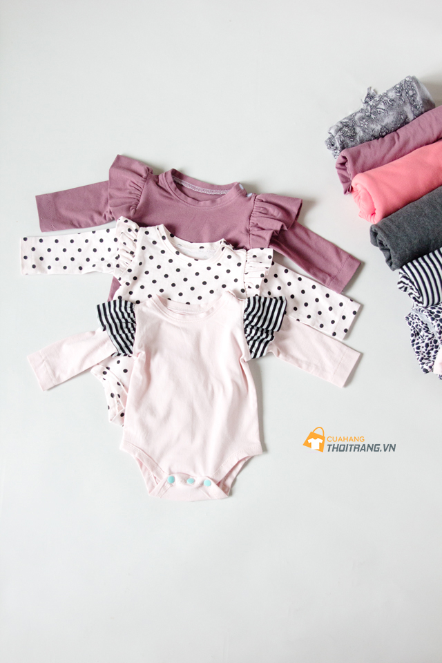 Cách cắt may áo liền quần Bodysuit cho bé