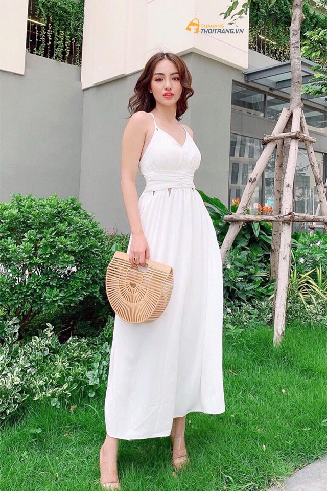 Váy đầm maxi trắng đi biển đẹp Có Sẵn  Hanoi
