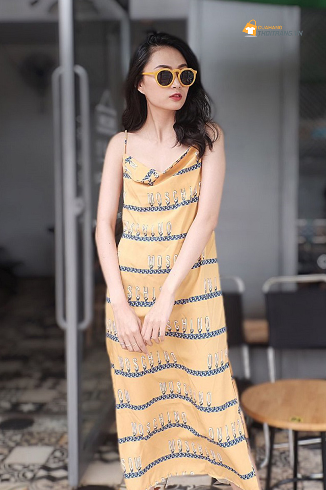 Đầm suông dài hai dây