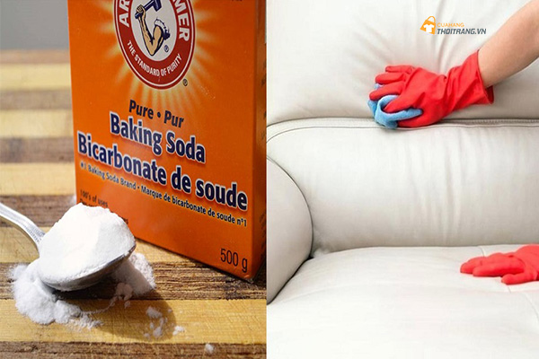 Dùng baking soda loại bỏ vết đồ ăn trên ghế sofa nỉ