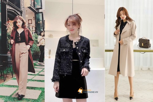 Cách phối đồ với áo khoác dạ nữ chuẩn phong cách Hàn
