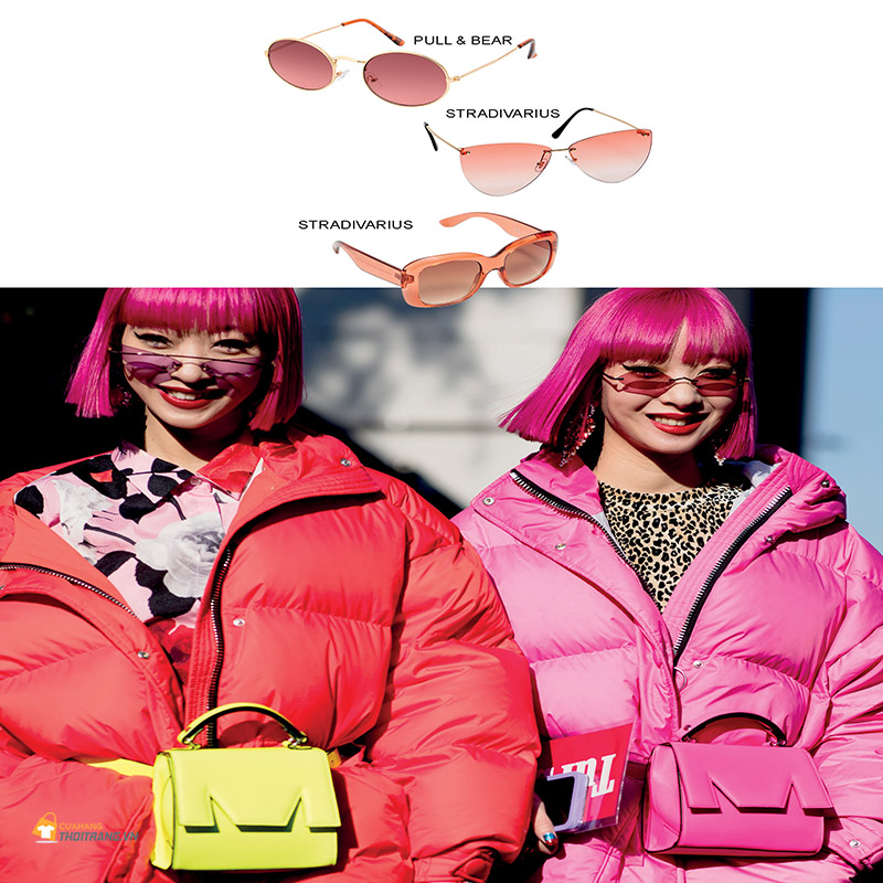 Từ cam, đỏ đến hồng tím; chiếc kính sẽ là phụ kiện biến hóa cùng nhiều hình dạng và kích cỡ khác biệt.