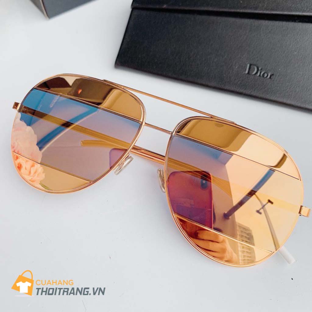 Dior GoldBlack Pink Mirrored 0000J Split1 Aviator Sunglasses Dior  TLC